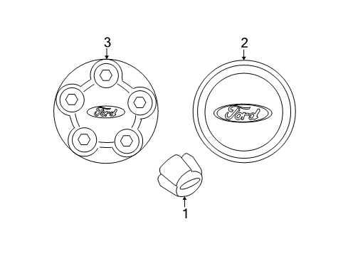 2004 Ford Explorer Sport Trac Wheel Covers & Trim Diagram