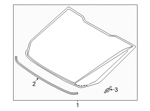 2019 Lincoln MKZ Back Window Glass Diagram for HP5Z-5442006-E