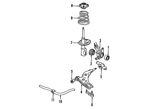 1997 Mercury Tracer Bar - Stabilizer Diagram for F7CZ-5482-AA