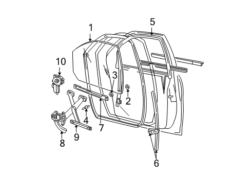 2007 Ford Freestar Door & Components Diagram