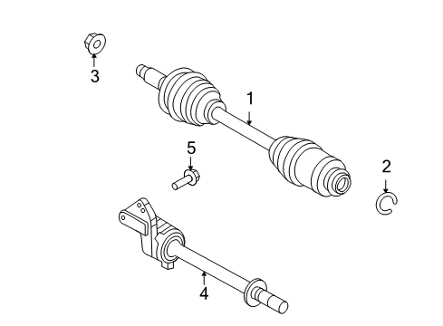 2009 Ford Fusion Drive Axles - Front Diagram