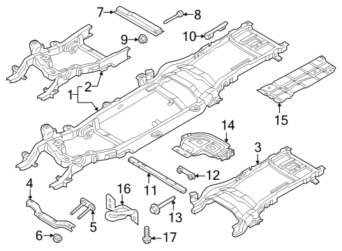 2024 Ford F-350 Super Duty FRAME ASY Diagram for PC3Z-5005-C