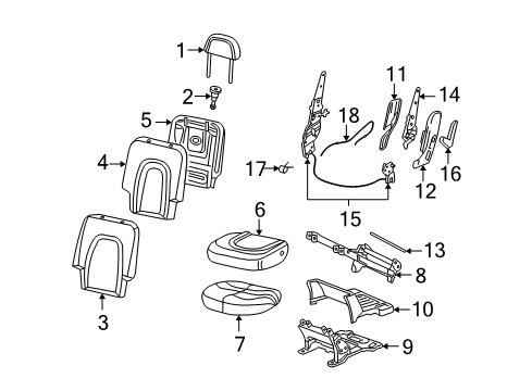 2005 Lincoln Aviator Rear Seat Cushion Cover Assembly Diagram for 5C5Z-7863805-BAA