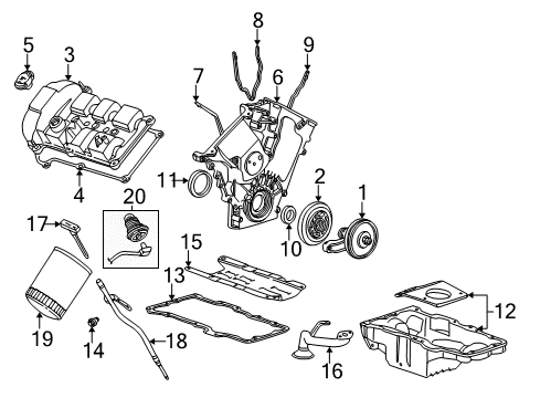 2004 Mercury Sable Engine Parts & Mounts, Timing, Lubrication System Diagram 1 - Thumbnail