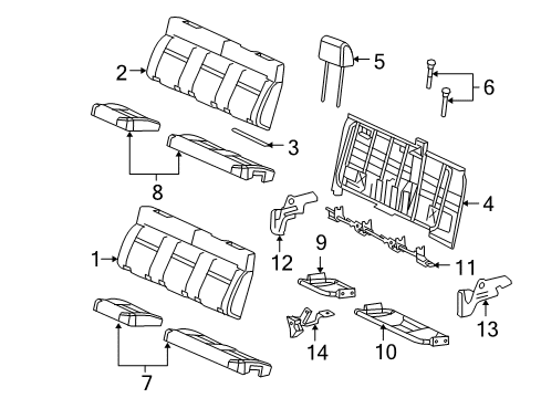 2005 Ford F-150 Rear Seat Cushion Cover Assembly Diagram for 4L3Z-1663805-DAA