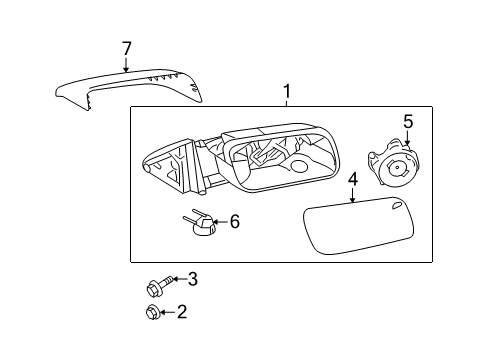 2012 Ford Flex Glass Assembly - Rear View Outer Mirror Diagram for 8A8Z-17K707-A