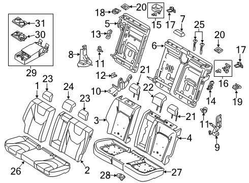 2018 Ford Fusion Head Rest Assembly Diagram for HS7Z-54611A08-AB