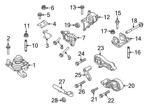 2014 Lincoln MKS Bolt Diagram for -W712830-S439