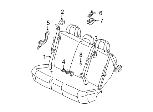 2012 Ford Escape Buckle Assembly - Seat Belt Diagram for AL8Z-7860044-AB