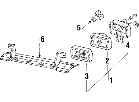 1986 Ford Mustang Fog Lamps, Park Lamps, Side Marker Lamps Diagram 2 - Thumbnail