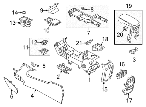 2017 Lincoln MKC Panel Assembly - Console Diagram for EJ7Z-78045E24-CB