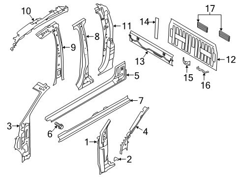 2022 Ford Ranger REINFORCEMENT Diagram for KB3Z-2102504-A