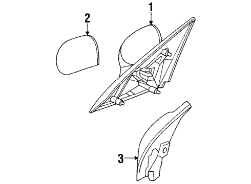 2002 Mercury Cougar Mirror Assy - Rear View Outer Diagram for 7W2Z-17682-AAPTM