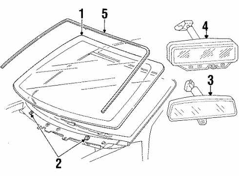 1999 Ford Windstar Mirror Assembly Rear View Diagram for F78Z17700BA