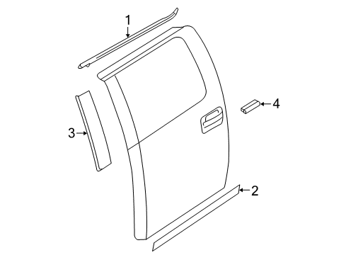 2010 Ford F-150 Exterior Trim - Rear Door Diagram 1 - Thumbnail