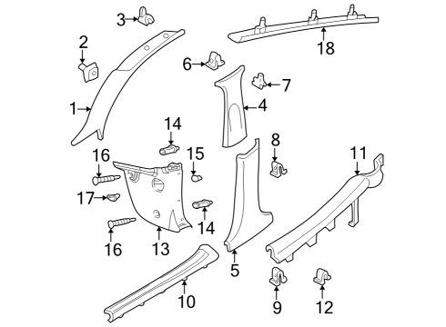 2006 Ford Focus Plate - Door Scuff Diagram for 5S4Z-5413209-BAB