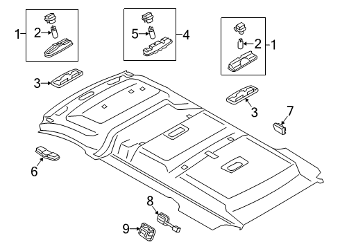 2022 Ford Transit Connect Overhead Lamps Diagram 3 - Thumbnail