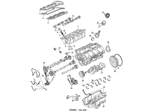 1991 Ford Taurus Insulator Assembly Diagram for F8DZ-6038-AA