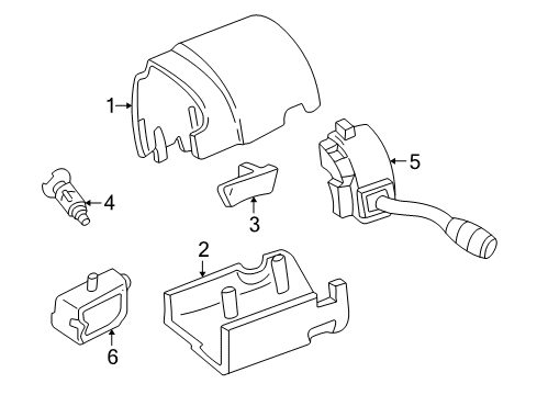 2003 Ford Explorer Sport Shroud, Switches & Levers Diagram 2 - Thumbnail