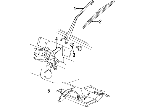 2000 Ford Windstar Wiper & Washer Components Diagram 1 - Thumbnail