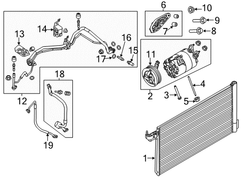 2016 Ford Focus A/C Condenser, Compressor & Lines Diagram 4 - Thumbnail