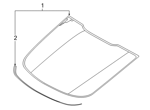 2023 Ford Mustang Glass & Hardware - Back Glass Diagram