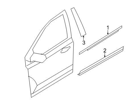 2012 Ford Edge Exterior Trim - Front Door Diagram