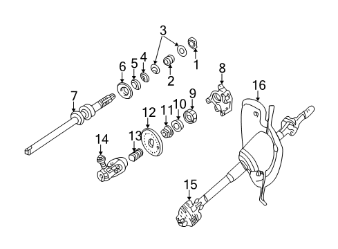 2000 Ford Mustang Shaft & Internal Components Diagram