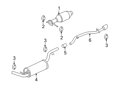 2007 Ford Focus Exhaust Components Diagram 2 - Thumbnail