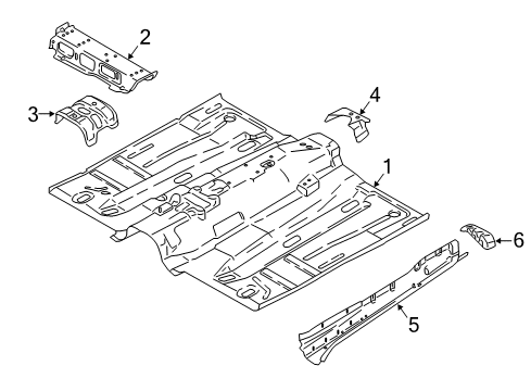 2017 Ford Focus Pillars, Rocker & Floor - Floor & Rails Diagram