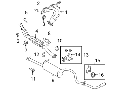 2001 Ford Ranger Catalytic Converter Assembly Diagram for 3L5Z-5E212-AA