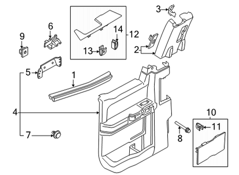 2021 Ford F-150 Interior Trim - Rear Door Diagram 3 - Thumbnail