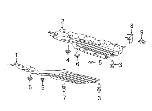 2020 Lincoln Aviator Pillars, Rocker & Floor - Under Cover & Splash Shields Diagram