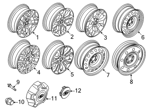 2022 Ford Maverick Wheels & Trim Diagram