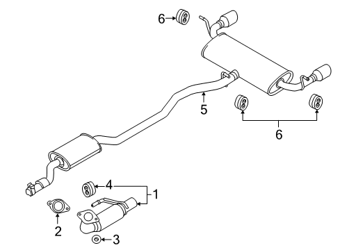 2013 Ford Edge Exhaust Components Diagram 1 - Thumbnail