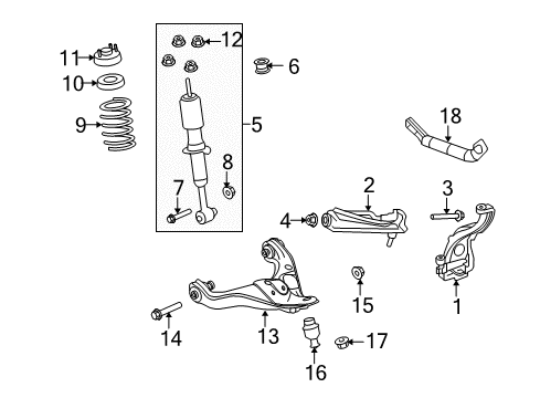 2009 Ford Explorer Sport Trac Spring - Front Diagram for 9A2Z-5310-A