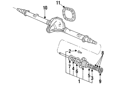 1996 Ford F-350 Axle Housing - Rear Diagram