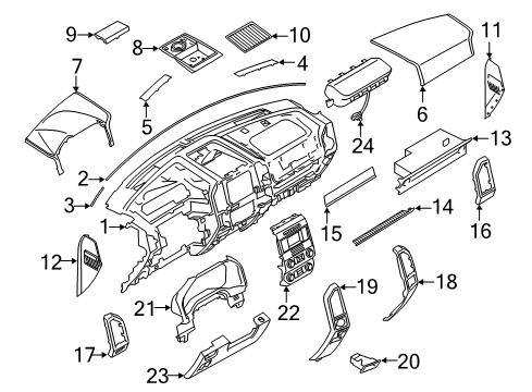 2018 Ford Expedition Panel - Instrument Diagram for GL3Z-1504338-DC