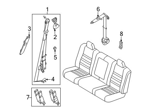 2008 Ford F-250 Super Duty Kit - Child Seat Anchorage Diagram for BC3Z-28613D74-A