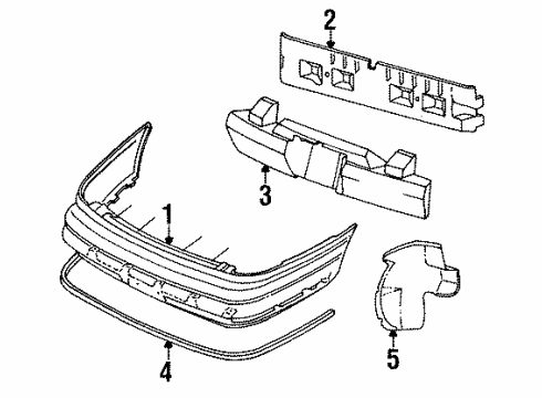 1993 Lincoln Mark VIII Bumper Assembly Rear Diagram for F3LY17906B