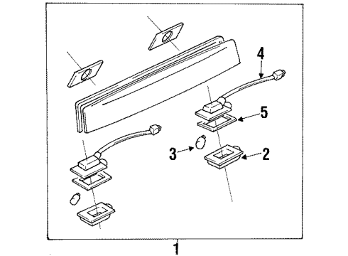 1998 Mercury Tracer Lamp Assembly Licence Plate Diagram for F7CZ13550AAC