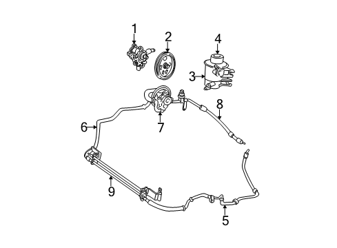 2000 Ford Taurus Pump Assy - Power Steering Diagram for YF1Z-3A674-ABRM