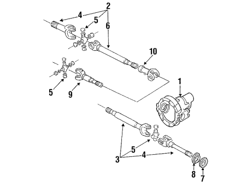 1987 Ford F-250 Front Axle & Carrier Diagram