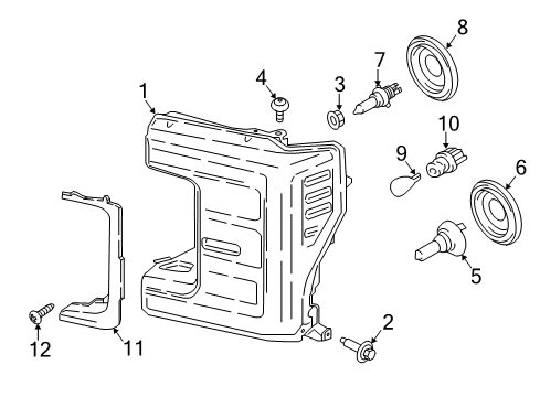 2017 Ford F-250 Super Duty Headlamp Assembly Diagram for HC3Z-13008-D