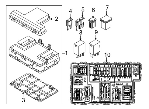 2019 Ford Ranger HOUSING - FUSE JUNCTION PANEL Diagram for G2GZ-14A003-B