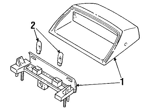 1999 Ford Crown Victoria Lamp Assembly Rear High M Diagram for F7MZ13A613BAB