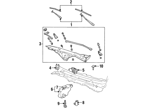 1999 Lincoln Town Car Wiper & Washer Components Diagram