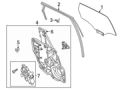 2022 Lincoln Corsair Front Door Glass & Hardware Diagram