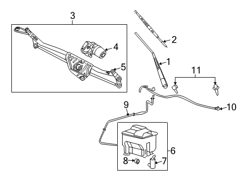 2008 Lincoln Mark LT Wiper & Washer Components Diagram