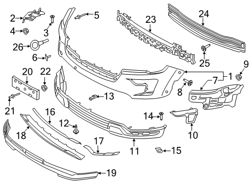 2019 Ford Explorer Front Bumper Diagram